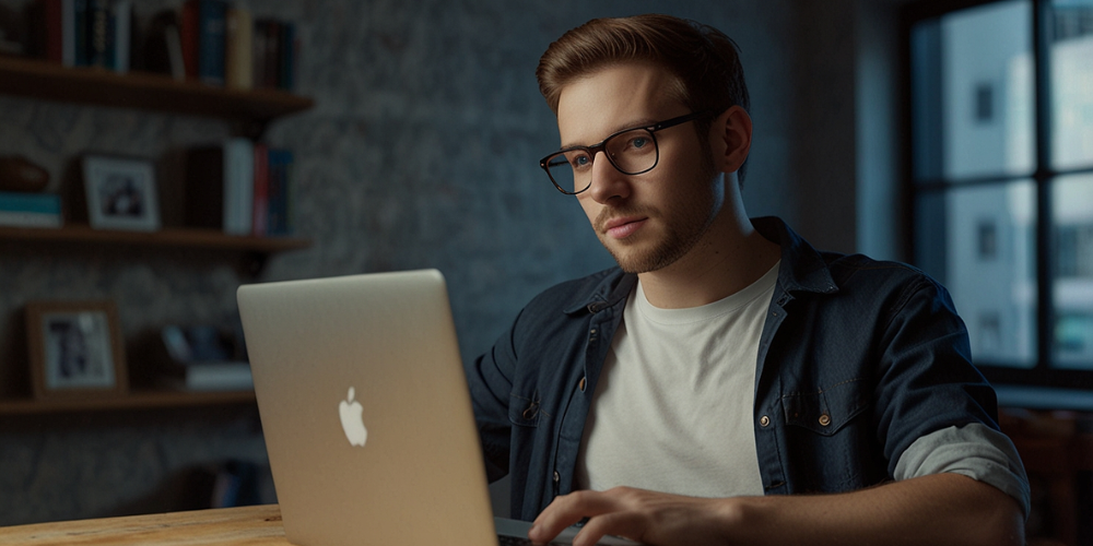 developer works with the apple laptop